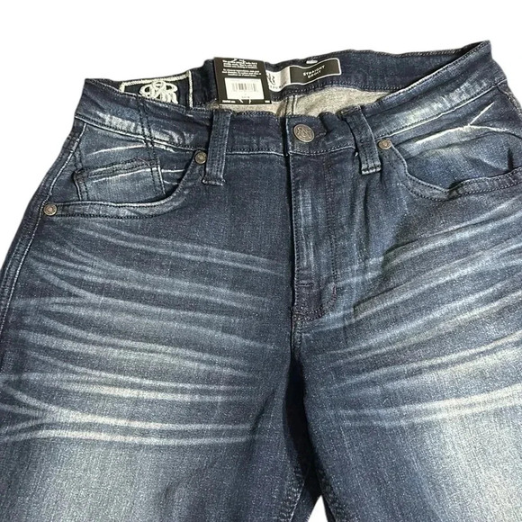 Y2K men straight jeans ,34x30 NWT manufactured fading ,Biker,streetwear,western - Picture 7 of 15